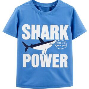 Toddler Boy OshKosh B'gosh "Shark Power" Shark Rash Guard NWT Size 2T